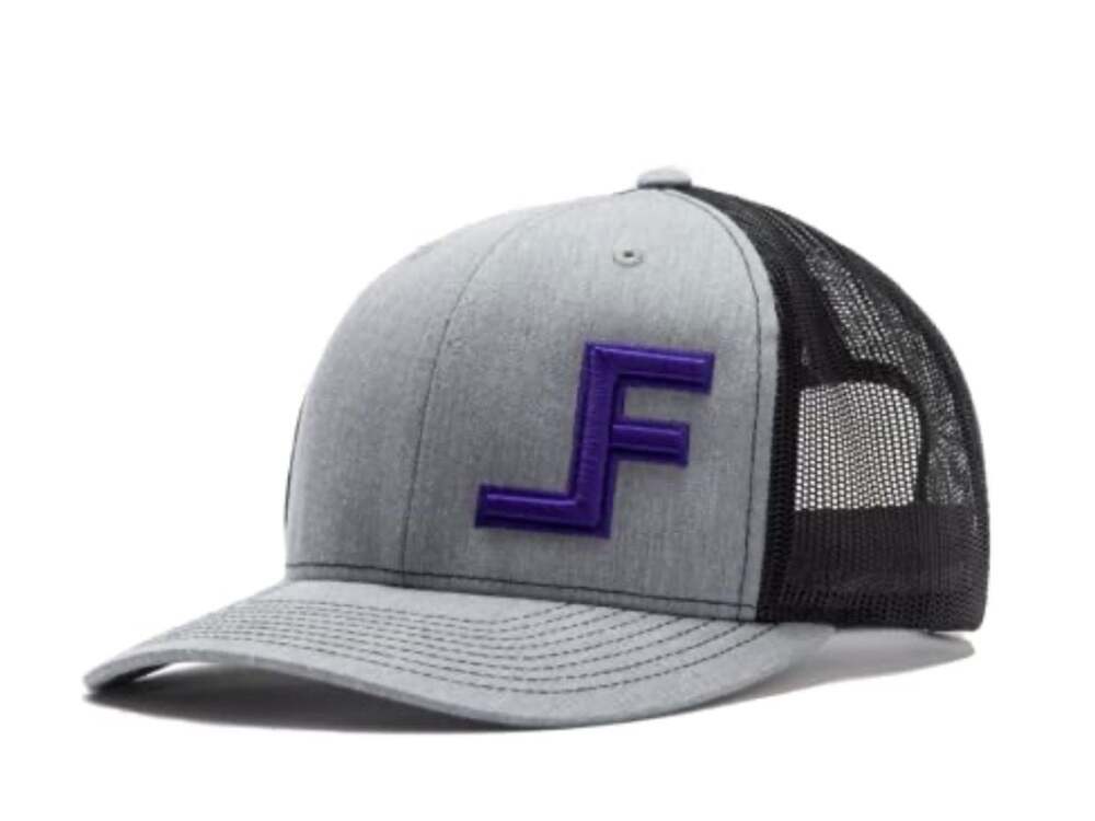 Lane Frost Wreck Grey and Blackand purple Mesh Snapback Hat Rodeo western